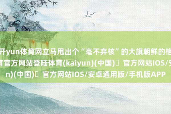 开yun体育网立马甩出个“毫不弃核”的大旗朝鲜的格调很明确-开yun体育官方网站登陆体育(kaiyun)(中国)❥官方网站IOS/安卓通用版/手机版APP